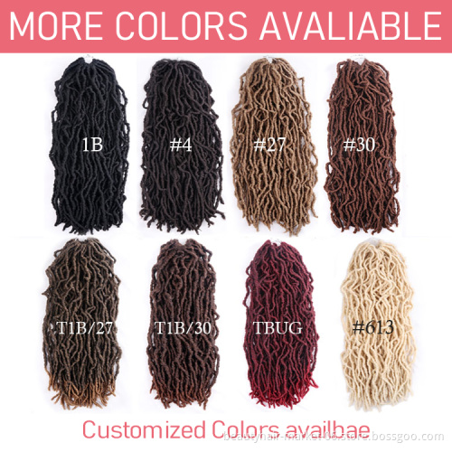 Wholesale 14 18 24 36 inch Synthetic Crochet Braid Hair Extensions Ombre Faux locs Hair Pre Looped Crochet Hair